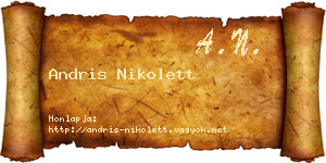 Andris Nikolett névjegykártya